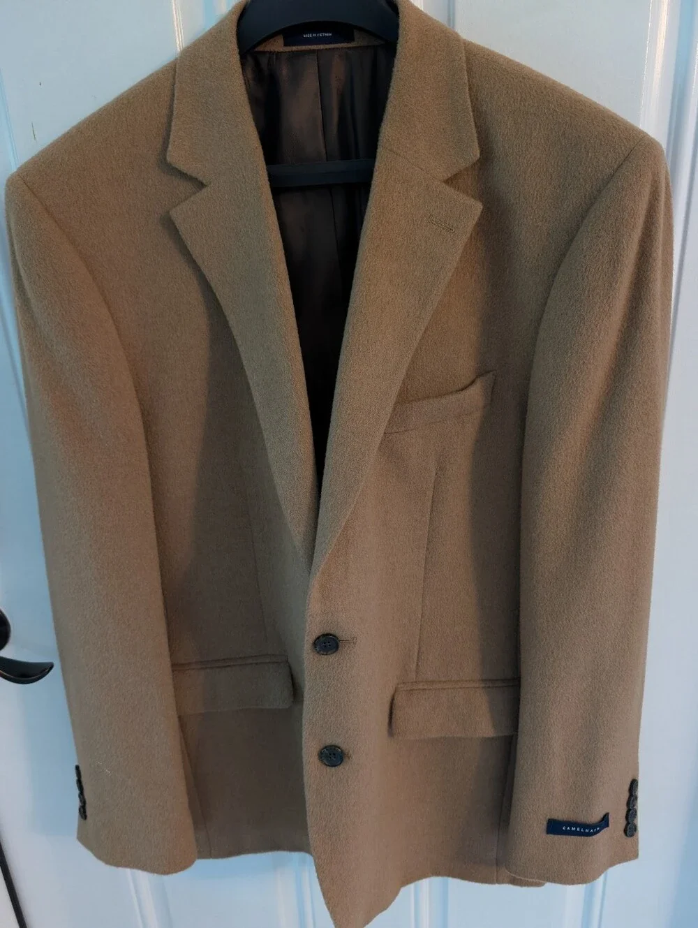 Stafford Signature 100% Camel Hair Blazer Mens 42R Classic Fit Sport Coat Tan